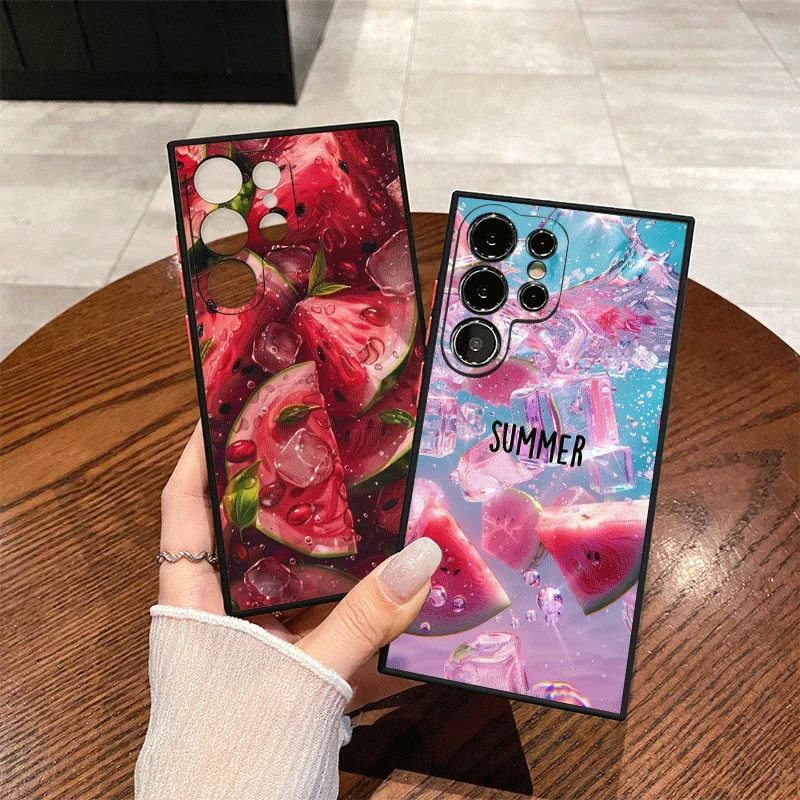 2D Flat - Refreshing Watermelon Pattern Phone Case for Samsung Galaxy S26 S25 S24+ S23 Ultra S22 Plus S21 FE S26+ 5G Back Covers
