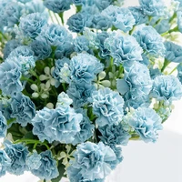 5 Forks 15 Heads Small Carnation for Wedding Arch Decor Christmas Garland Accessories Home Floral Arrangement Artificial Flowers 6