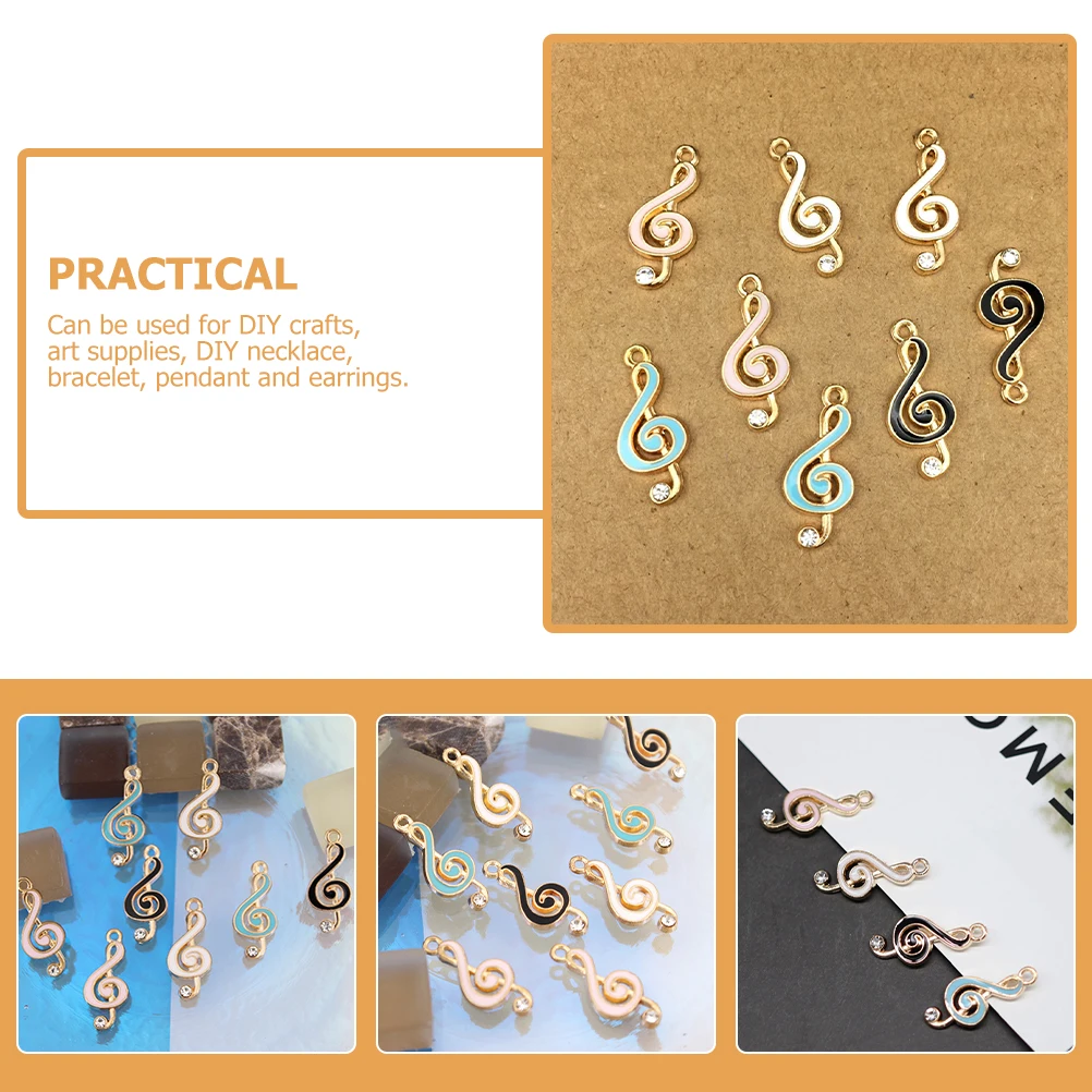 

10 Pcs for Musical Note Pendant Charms Nail Lovely Alloy Jewelry Making Baby