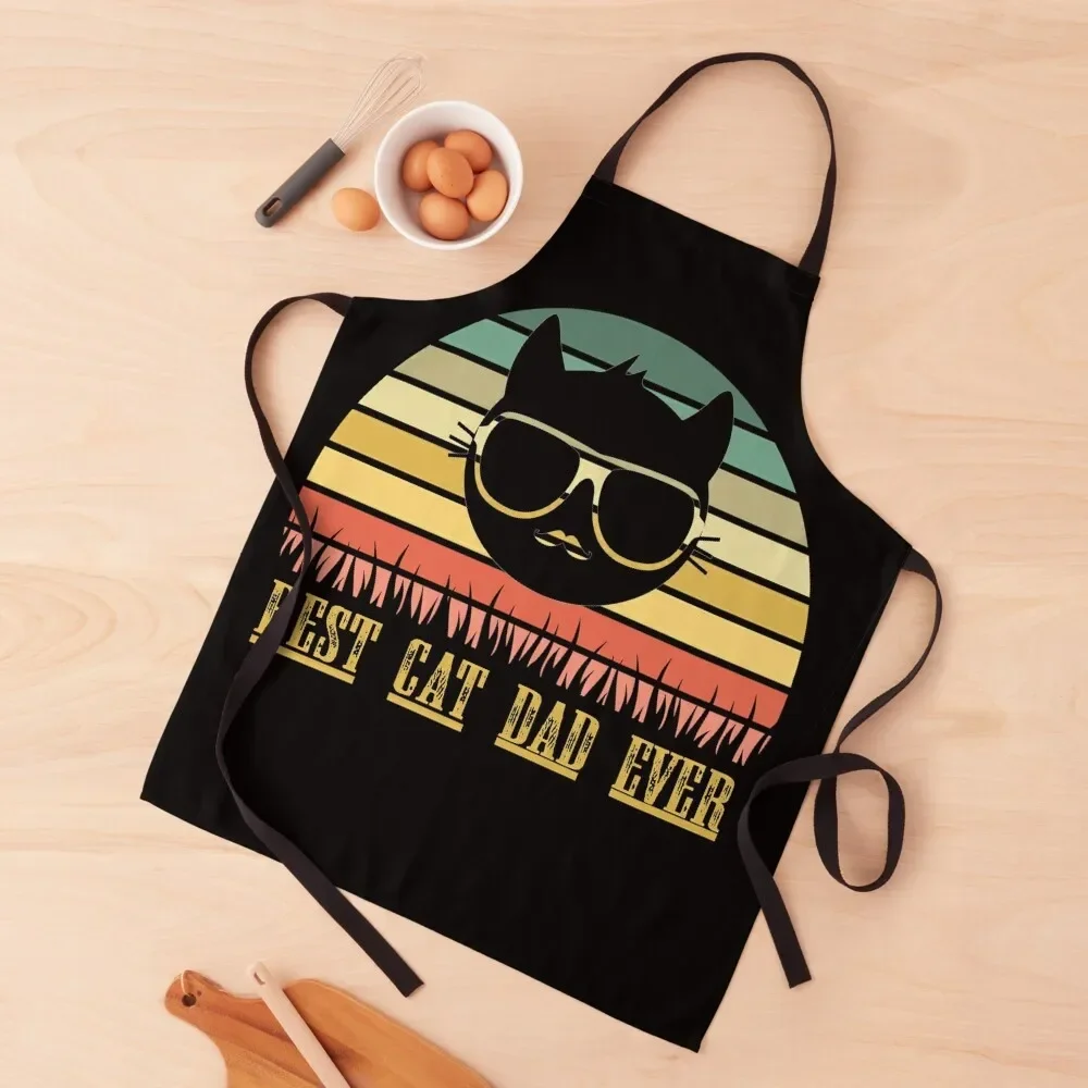 Cool Of Best Cat Dad Ever Apron Chef Accessories kitchen girl For Men Women Kitchen'S Apron