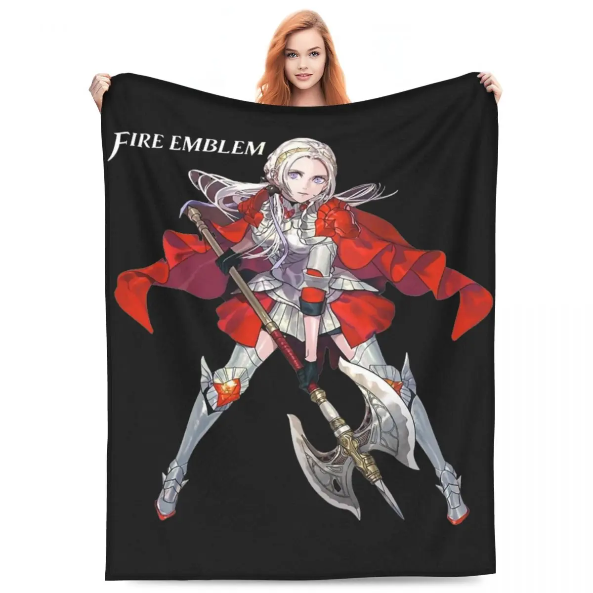 Edelgard Fire Emblem Game Blanket Flannel Textile Decor Relax Lightweight Thin Throw Blanket for Bedding Office Plush Thin Quilt