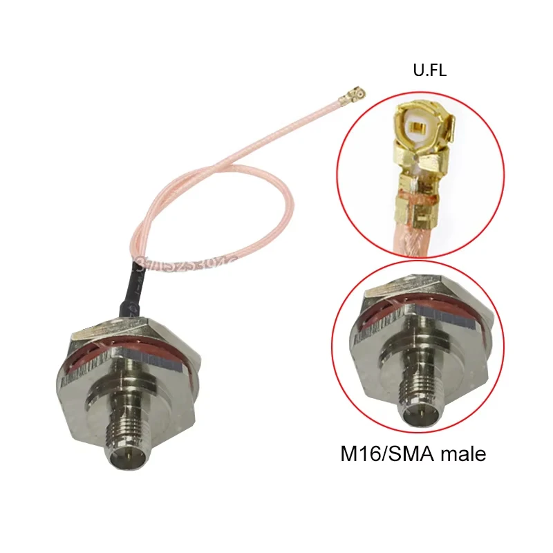 2Pcs U.FL to SMA male U.FL to M16 SMA Pigtail Cable Extend cord Coaxial fixed Jumper with AP Waterproof RG178