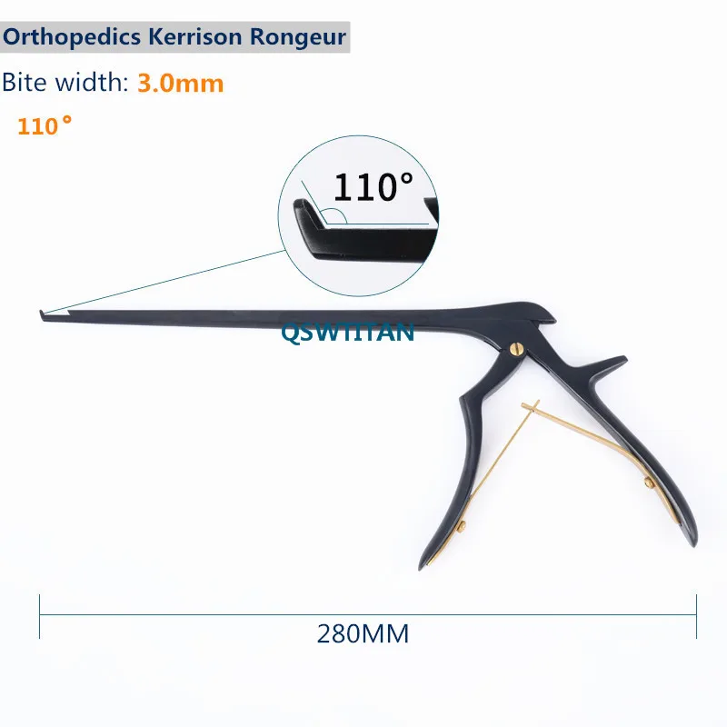 Imagem -05 - Black Kerrey Rongeur Ortopedia Instrumento Cirúrgico 90 110 Graus 280 mm