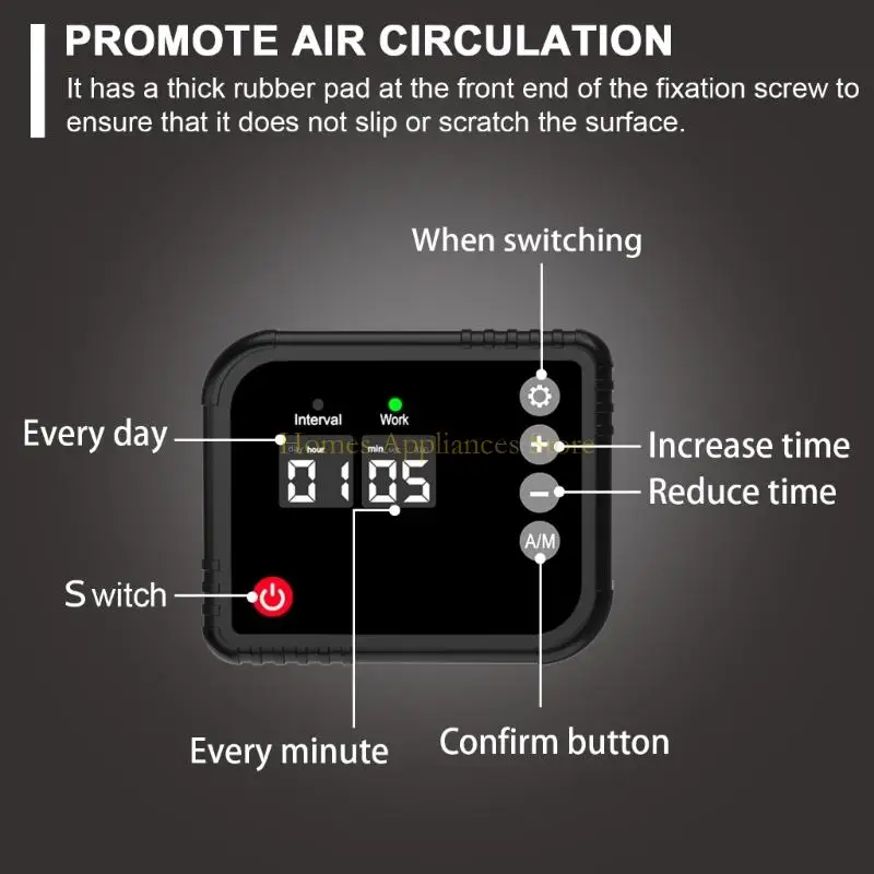 D0AB مروحة الدفيئة 360 الدورية مروحة العادم أداة تهوية المنزل جهاز تهوية الدواجن للدفيئة النوم سقيفة الفناء