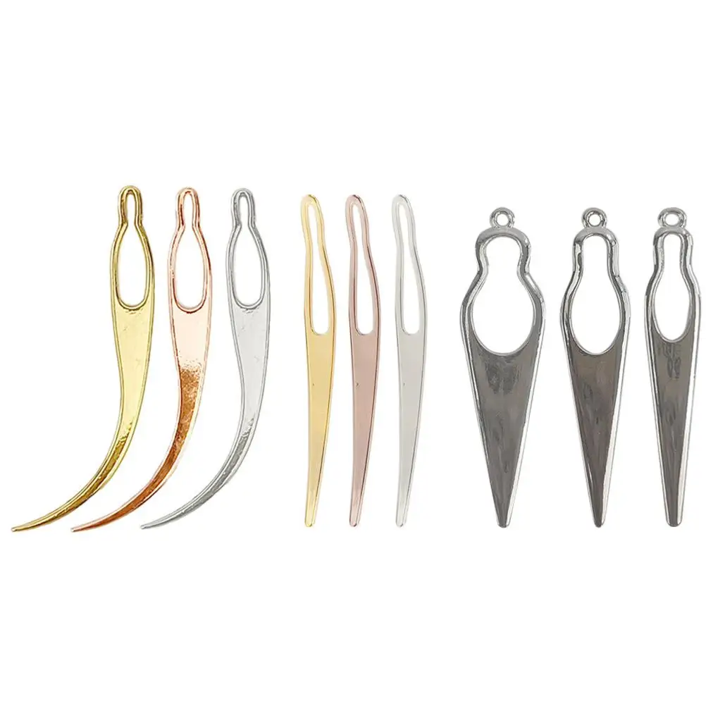 9 Pcs Dreadlocks Hair Piercing Pins Tool Crochet Hook for Needle Weave Alloy Hooks Natural