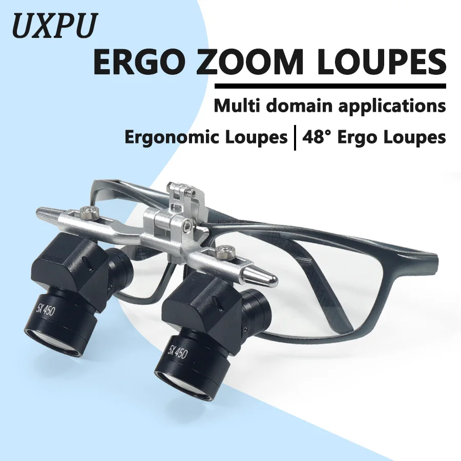 

5X Dental Full Metal Ergo Loupes Zoom Loupes with Adjustable working distance and Free adjustable left and right PD
