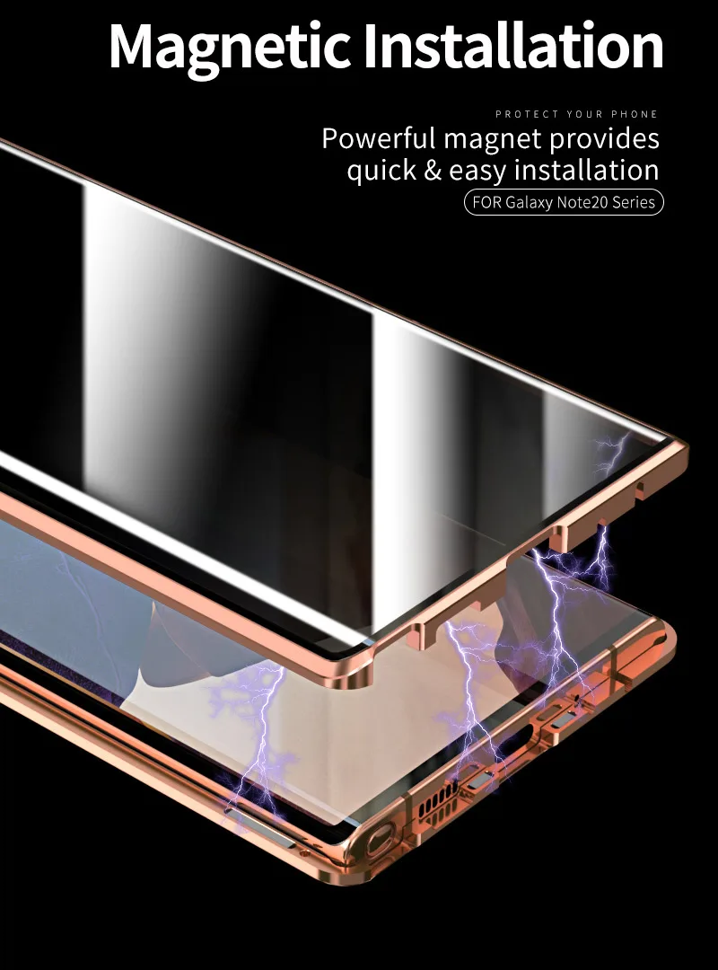 Privacy Protection Double-Sided Tempered Glass Magnetic Phone Case For Samsung Galaxy S25 S23 22 Ultra 21 Note 20 Ultra 10 Cover