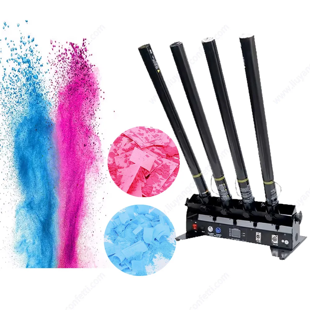 

Confetti Launcher Cannon Machine SFX 4 Shot Electric Confetti Streamer Machine Dmx Wedding Shooter Equipment For Wedding Party