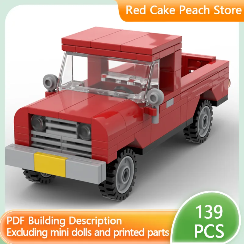 

City Car Model MOC Building Bricks Compact Vintage Pickup Truck Modular Technology Children Holiday Gifts Assemble Toys Suit