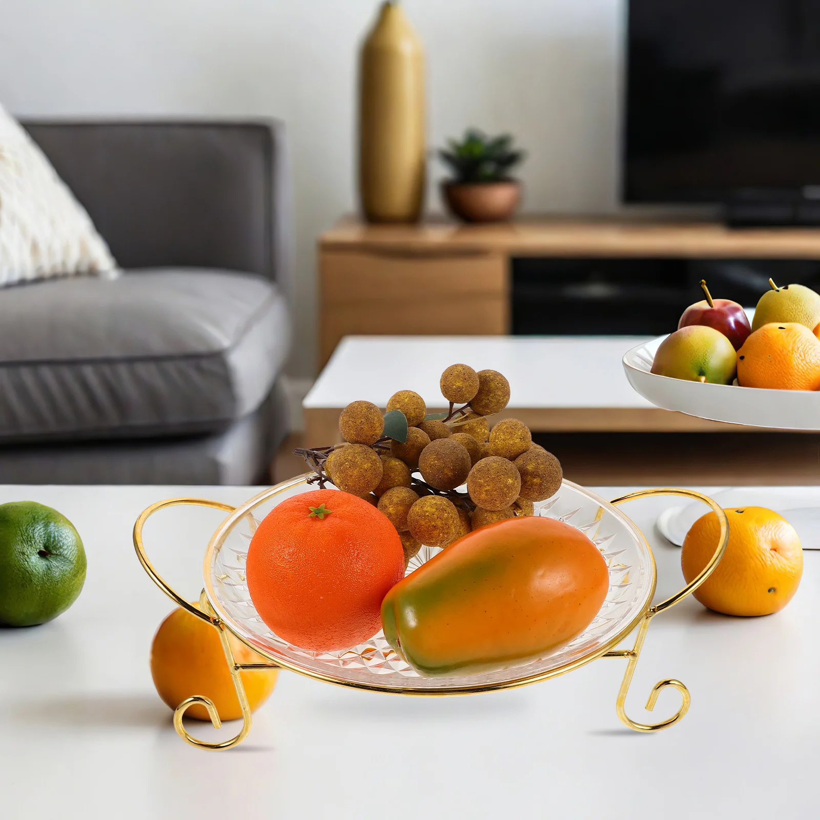 

Vintage European Fruit Platter Decorative Tray Footed Fruit Serving Tray Snack Plate Candy Organizer Stand for Coffee Table