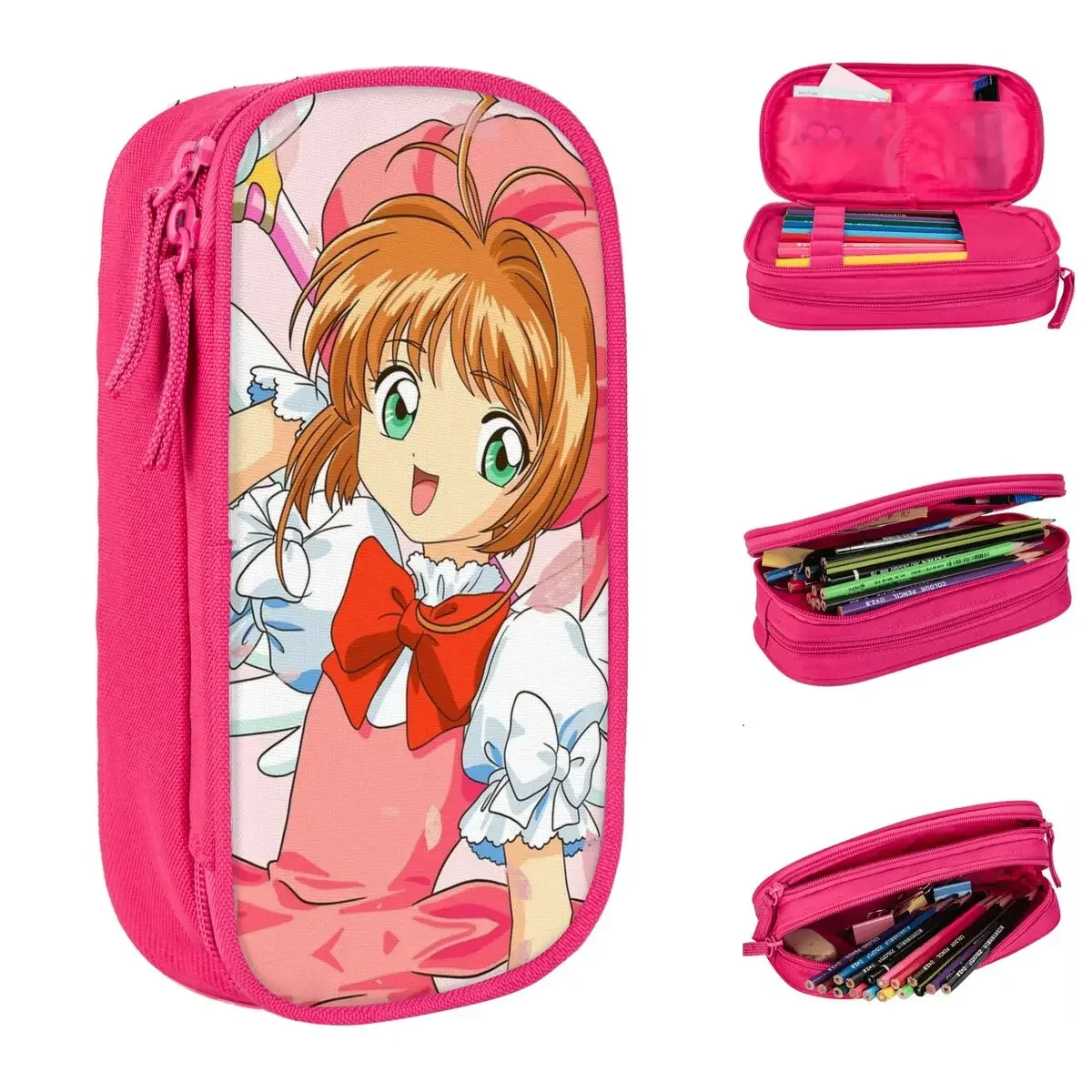 Fashion Cardcaptor Sakura Manga Pencil Cases Pencil Box Pen Holder Girl Boy Large Storage Bag Students School Gift Stationery