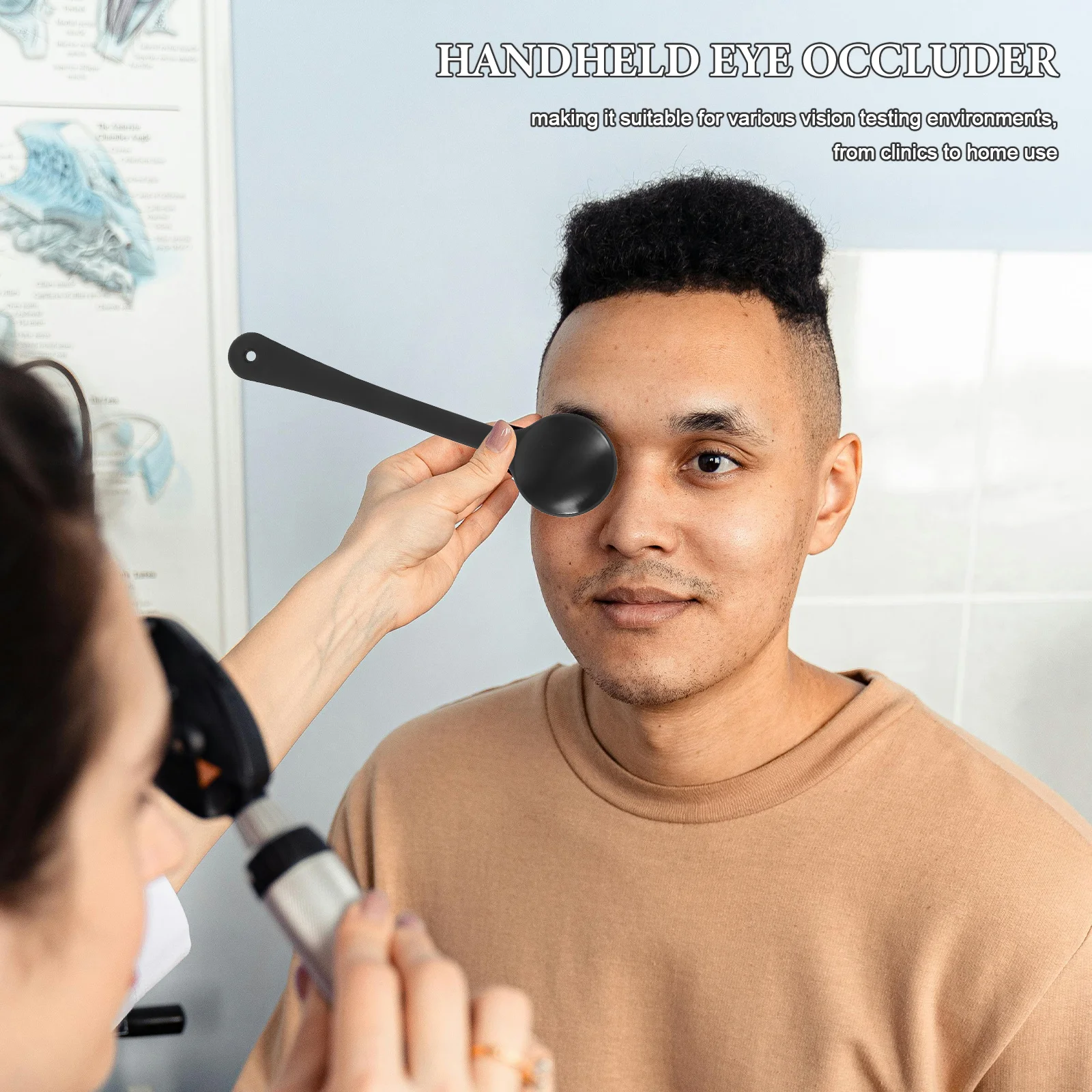 

2Pcs Eye Occluder Plastic Eye Cover Comfortable Durable Handheld Reusable Shield for Eyesight Assessment Optometry