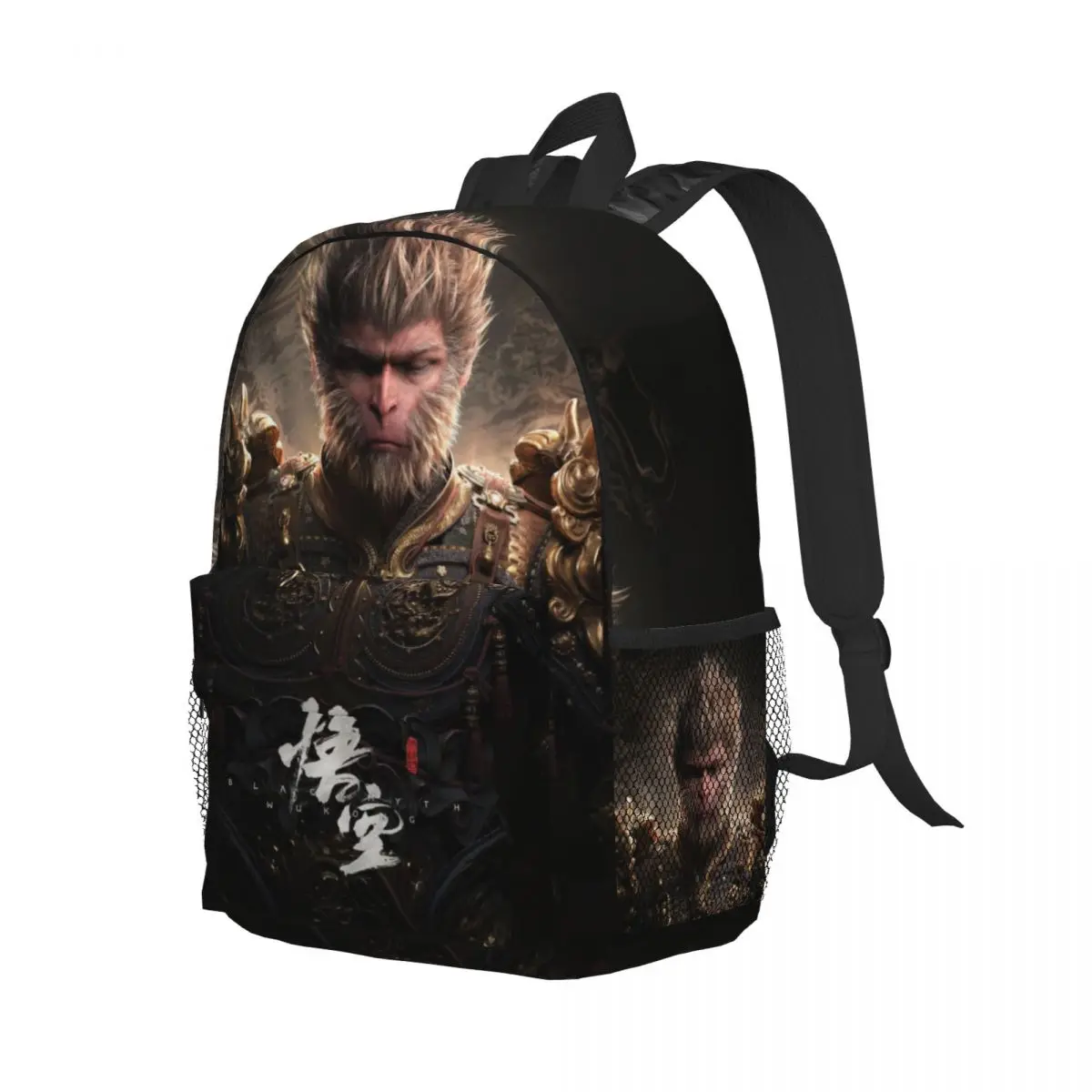 Black Myth-Sac à dos léger imprimé Wu Kong, sac d'école à motif à la mode, 15 po, nouveau