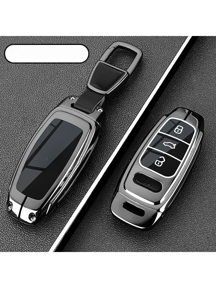 Pokrowiec na kluczyk zdalnego sterowania do Audi A6 A7 A8 E-tron Q5 Q8 C8 D5 Gold Edge Design Protector Fob Akcesoria samochodowe — 2