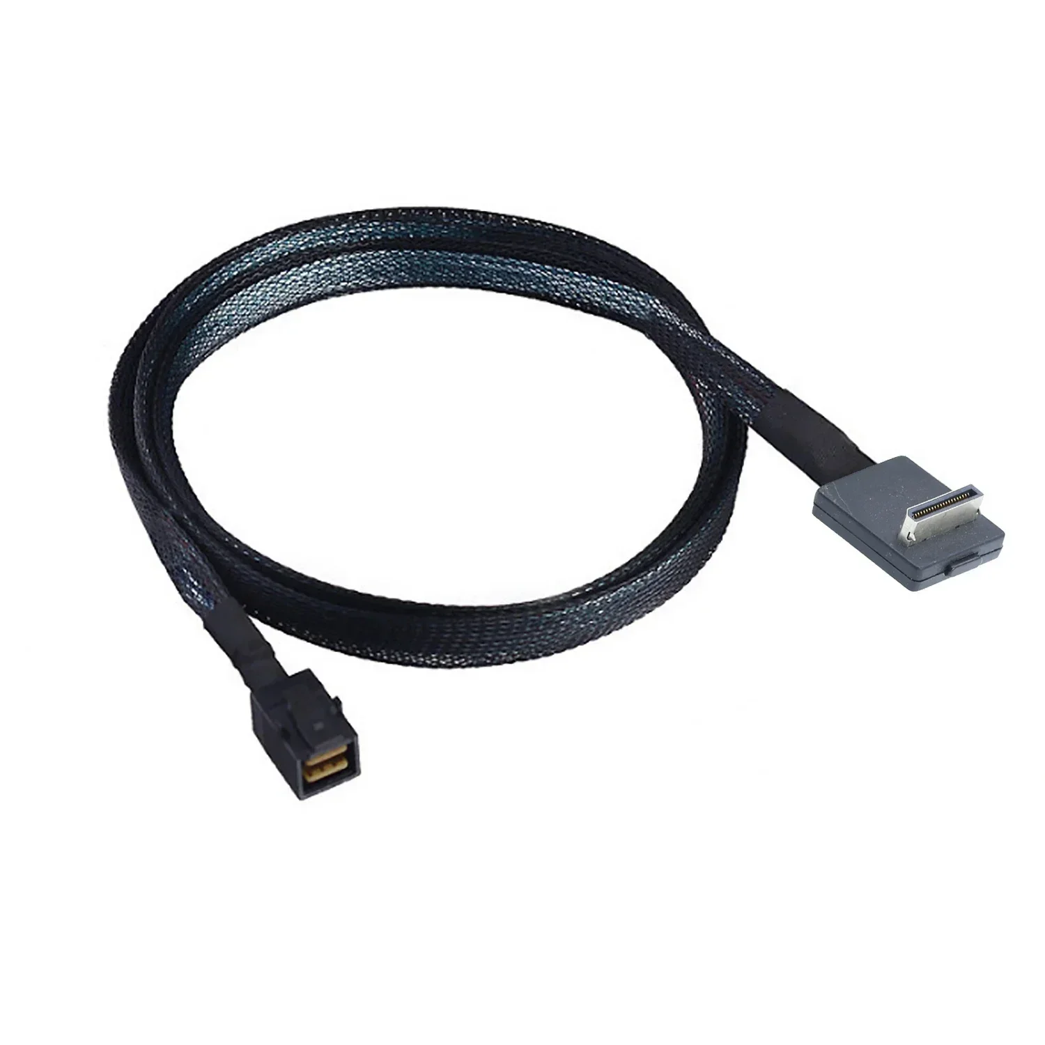 

OcuLink PCIE SFF-8611 4i 42Pin 90 degree to HD MINI SAS SFF-8643 For SSD Data Active Cable