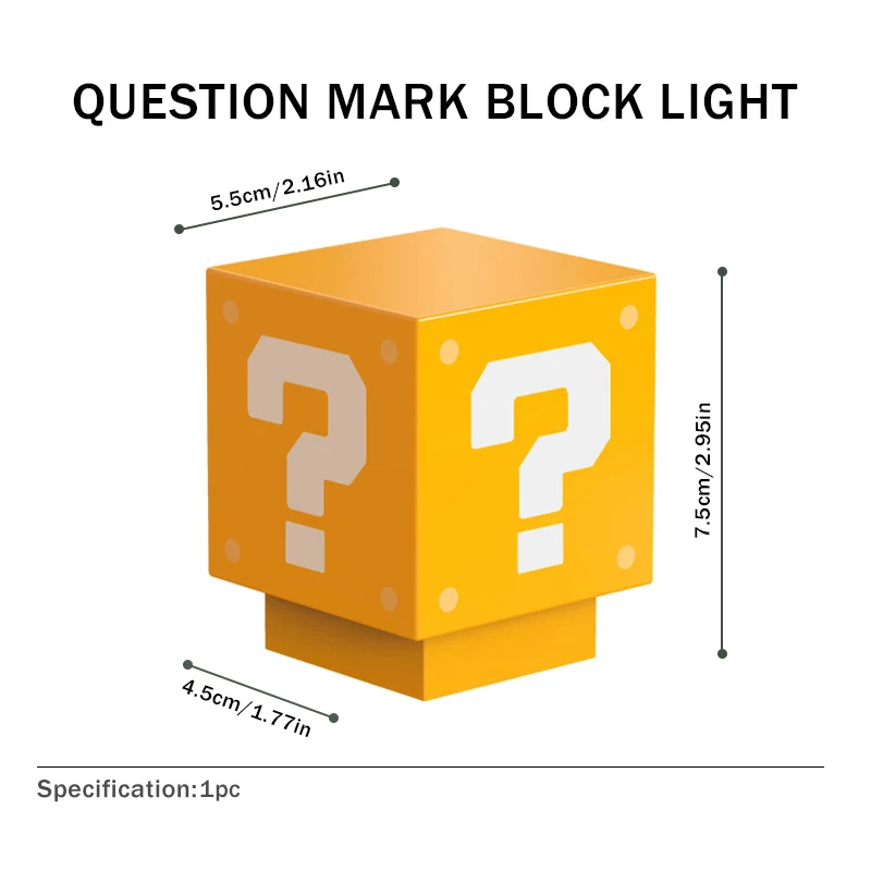 هدية ديكور صغيرة للاعبين، مصباح LED بعلامة استفهام مع صوت للعملات المعدنية، ضوء ليلي USB ممتع بجانب السرير والمكتب #2