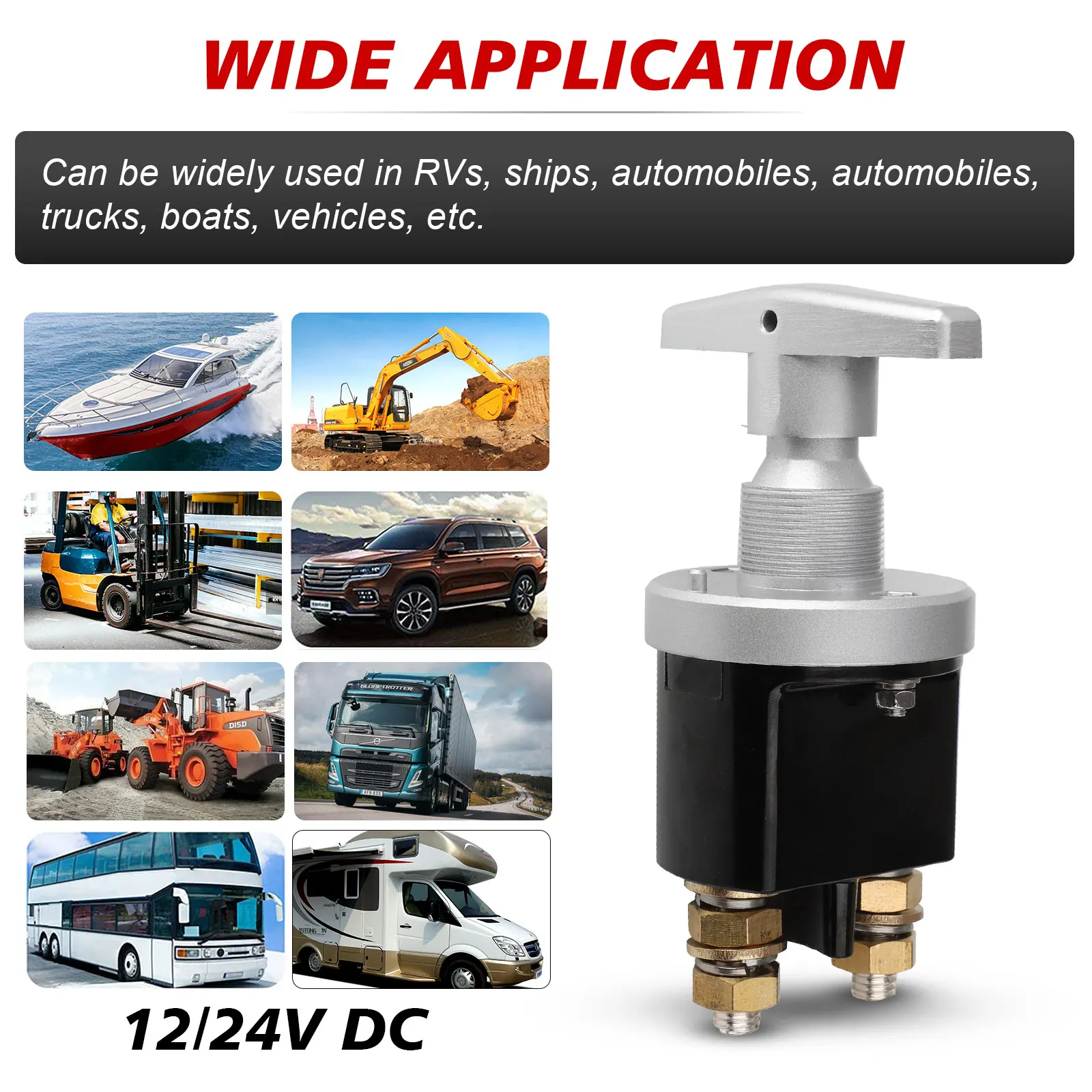 Battery Isolator Disconnector Heavy Duty Battery Kill Switch With 1500 Amp Rush Keep It Clean BATKD2 Muscle Car YC101587