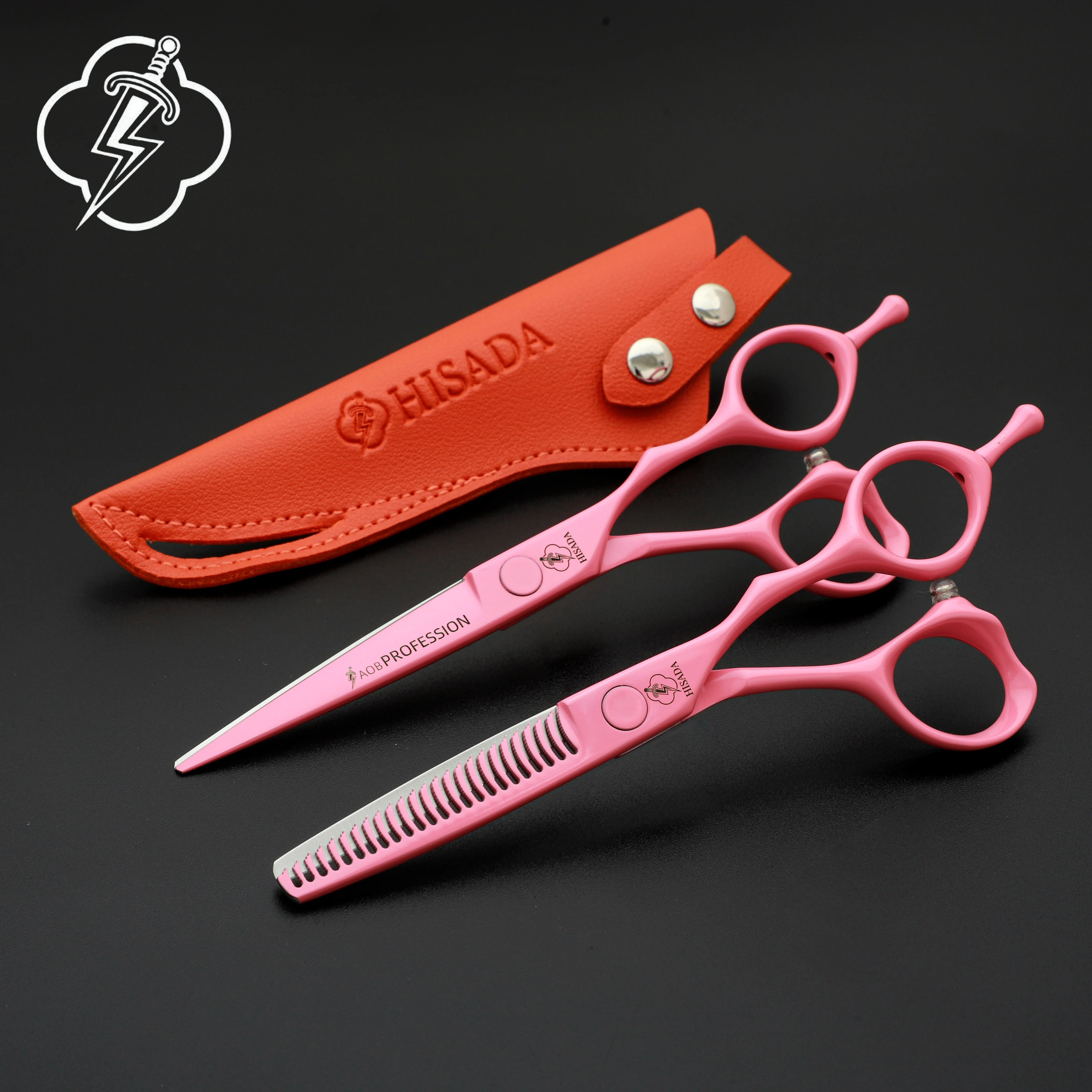 HISADA Hairdressing Scissors 6 Inch Pink Scissors Hair Thinning Scissors VG10 Material Is Sharp and Wear-Resistant Scissors Tool