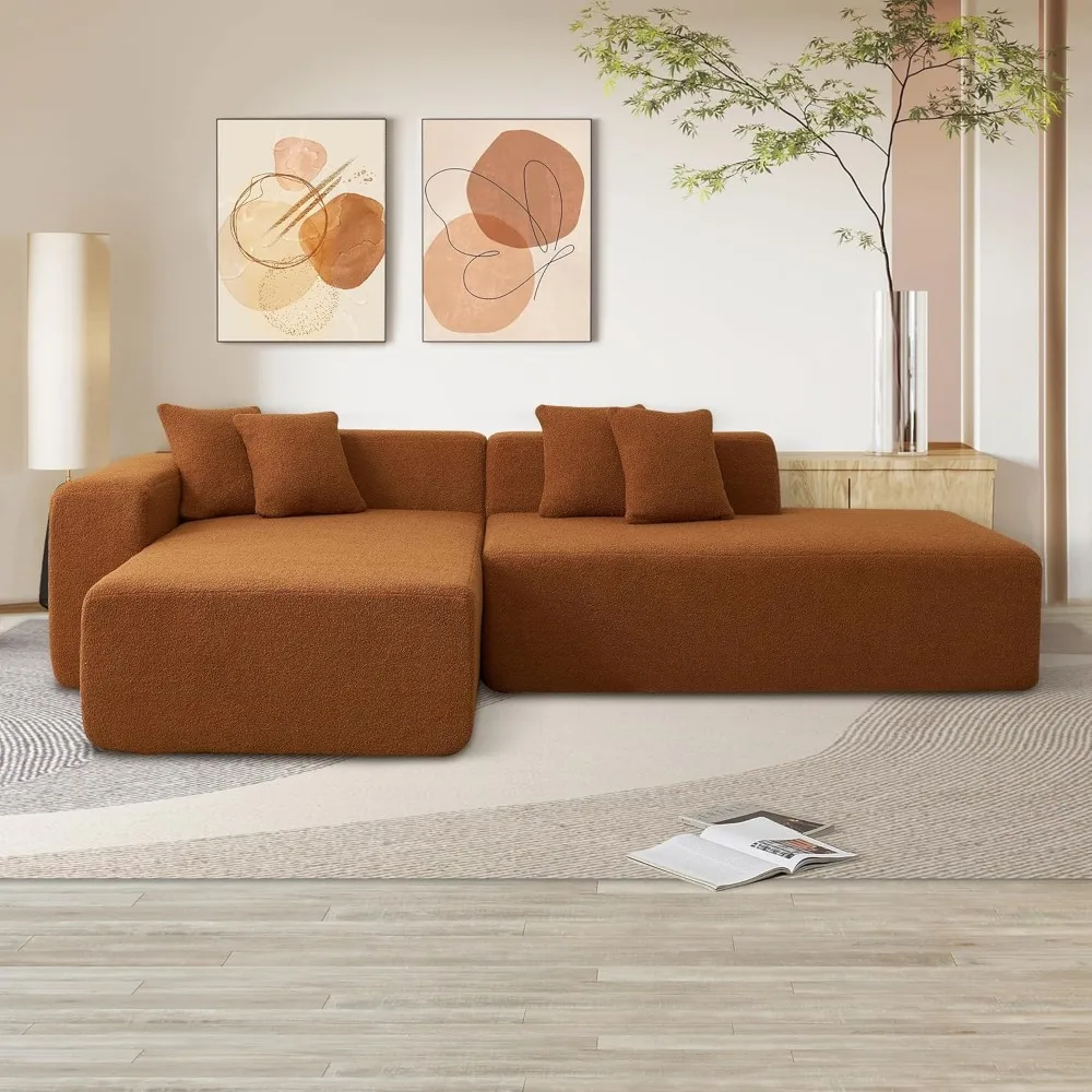 

105'' Modular Sectional Couch, Modern L-Shape Sectional Sofa with Chaise Lounge, Comfy Fabric Corner Upholstered 4 Seater Couch