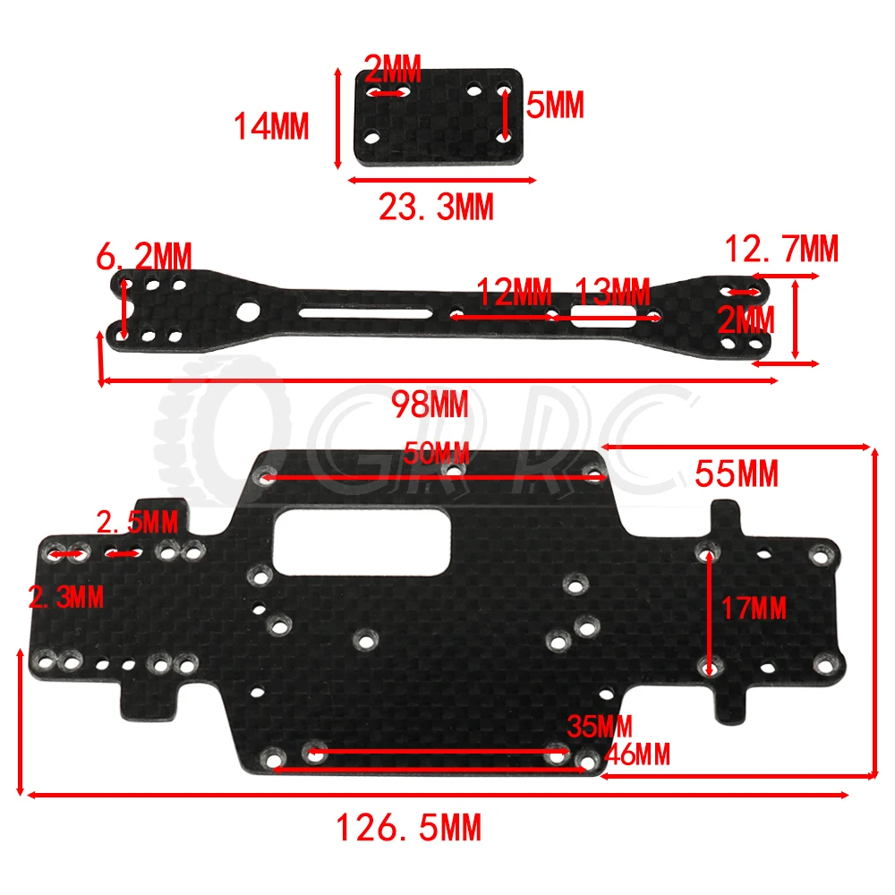 Support de batterie de moteur de plaque de base en fibre de carbone, pièces de voiture RC, mise à niveau en métal, WLtoys 284131, K969, K979, K989, K30/10/2018, P929, P939