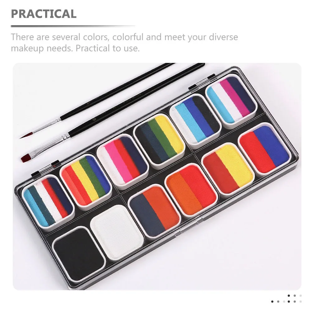 Kit de peinture pour le visage, 1 ensemble, peinture corporelle colorée pour adultes, Palette activée par l'eau, fête d'halloween, Festival de Cosplay, Art de maquillage