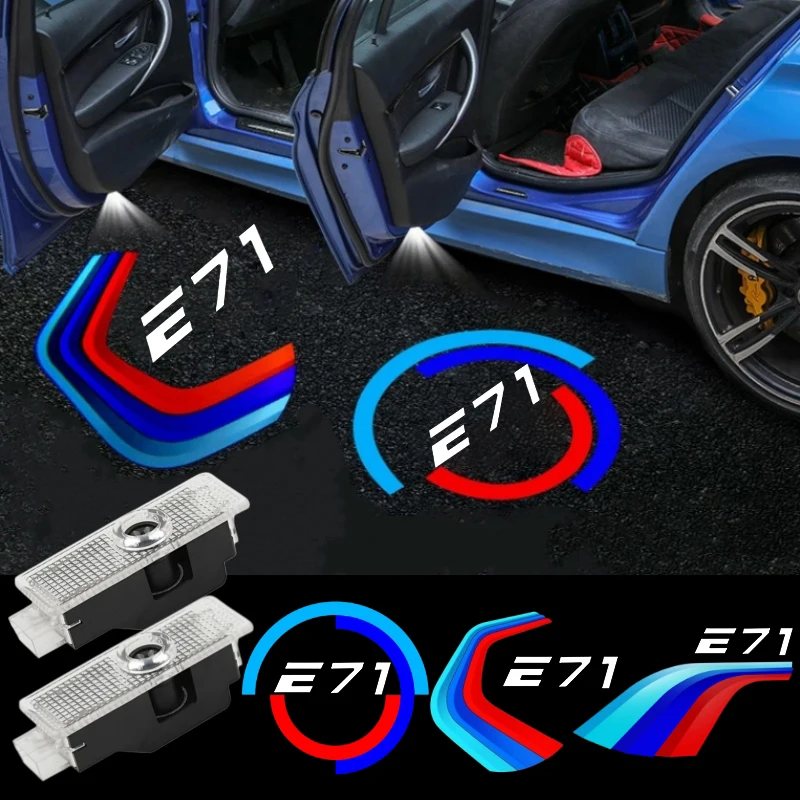 2Pcs HD LED Ghost Shadow Logo Projection Courtesy Puddle Welcome Light For BMW X6 E71 E72 2008‑2014 Plug And Play Car Door Lamp