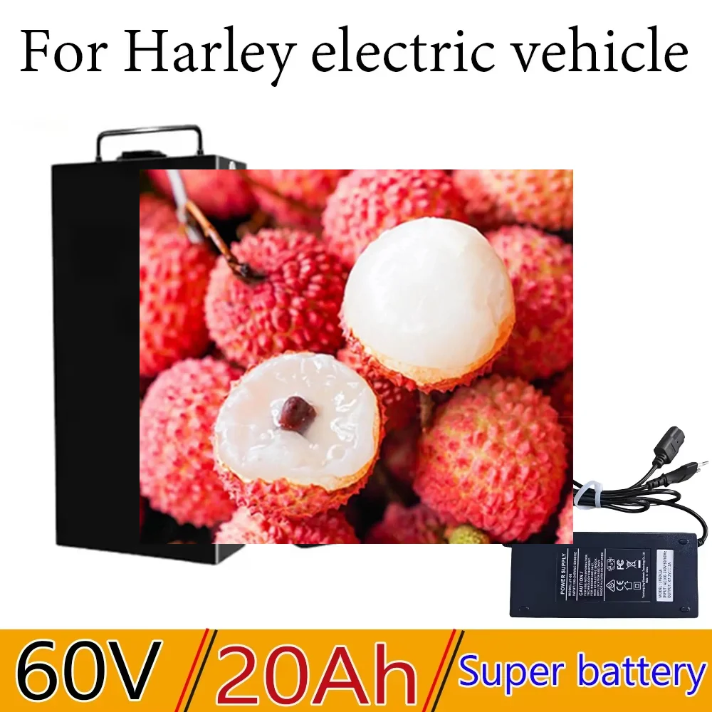 

2000W Electric vehicle lithium battery 60V 20Ah For Harley two wheel foldable Citycoco electric scooter Free charger