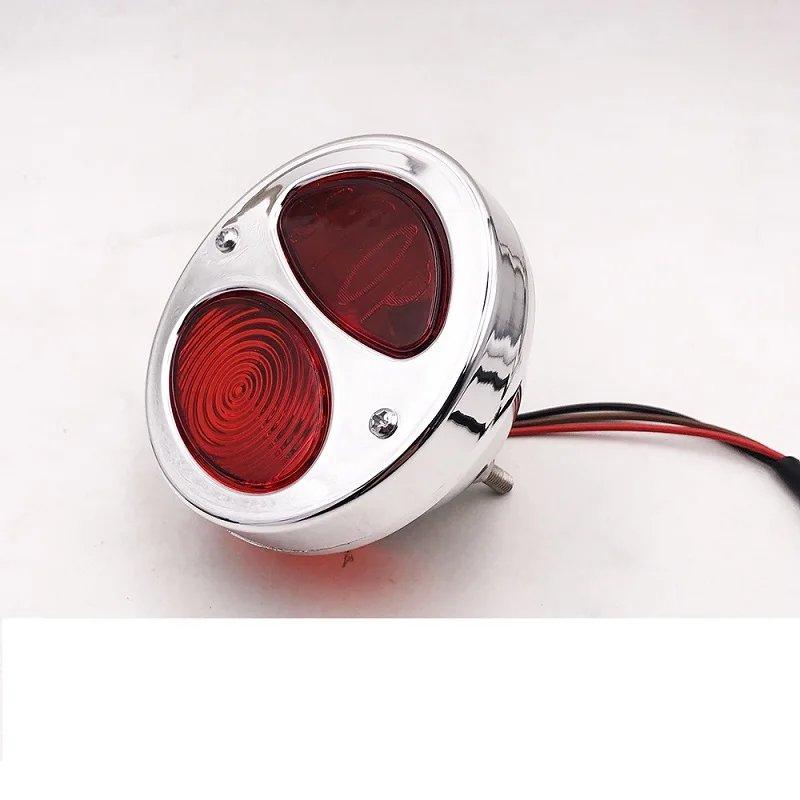 Chrome Motorcycle Brake Tail Light for Harley Chopper Bobber License Plate Lamps 12V Indicator Stop Taillights MotorBikes Parts