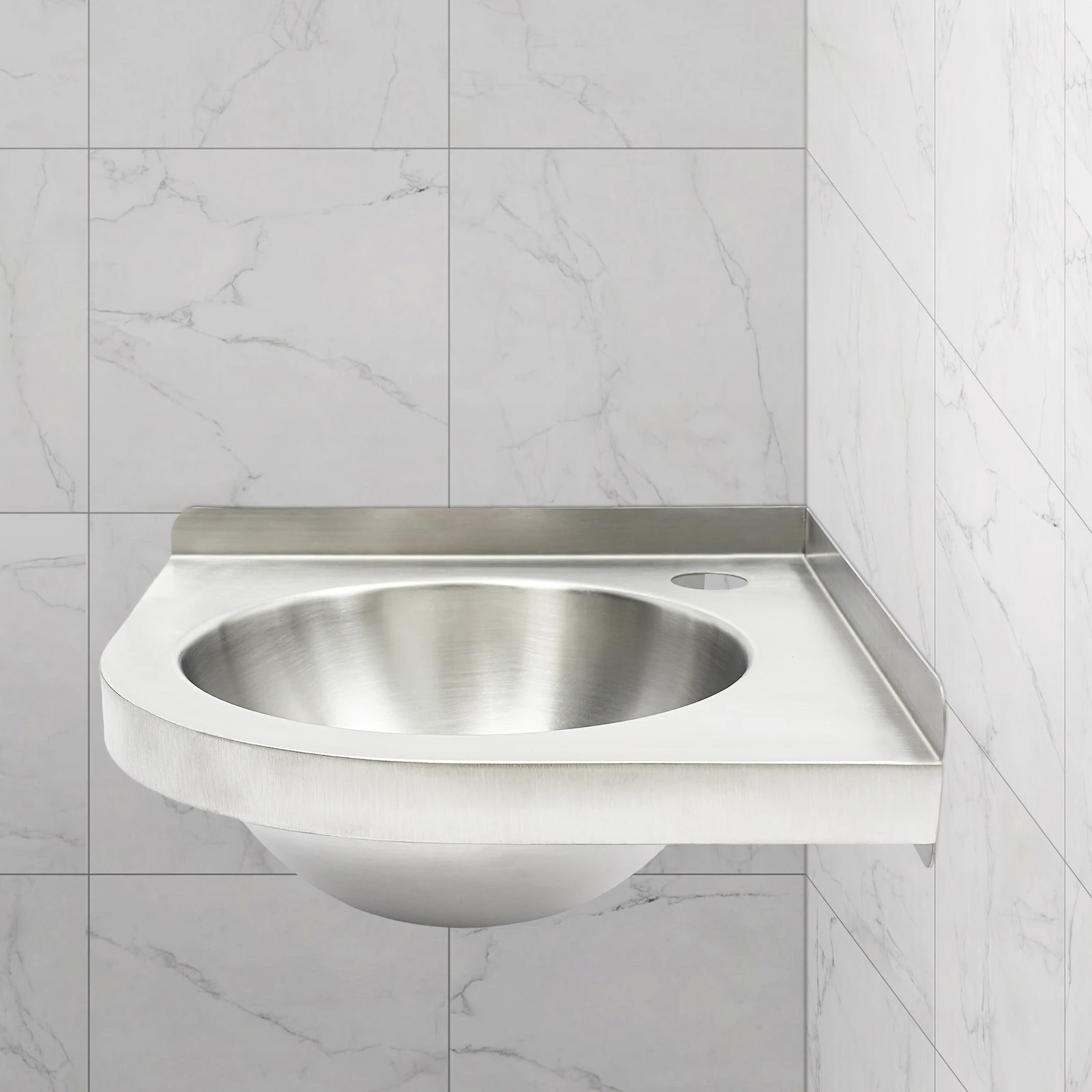 304 Stainless Steel RV Sink, Wall-mounted Sink, Single Basin, for RV, Campervans, Yachts, Kitchens, Bathrooms (without Faucet)