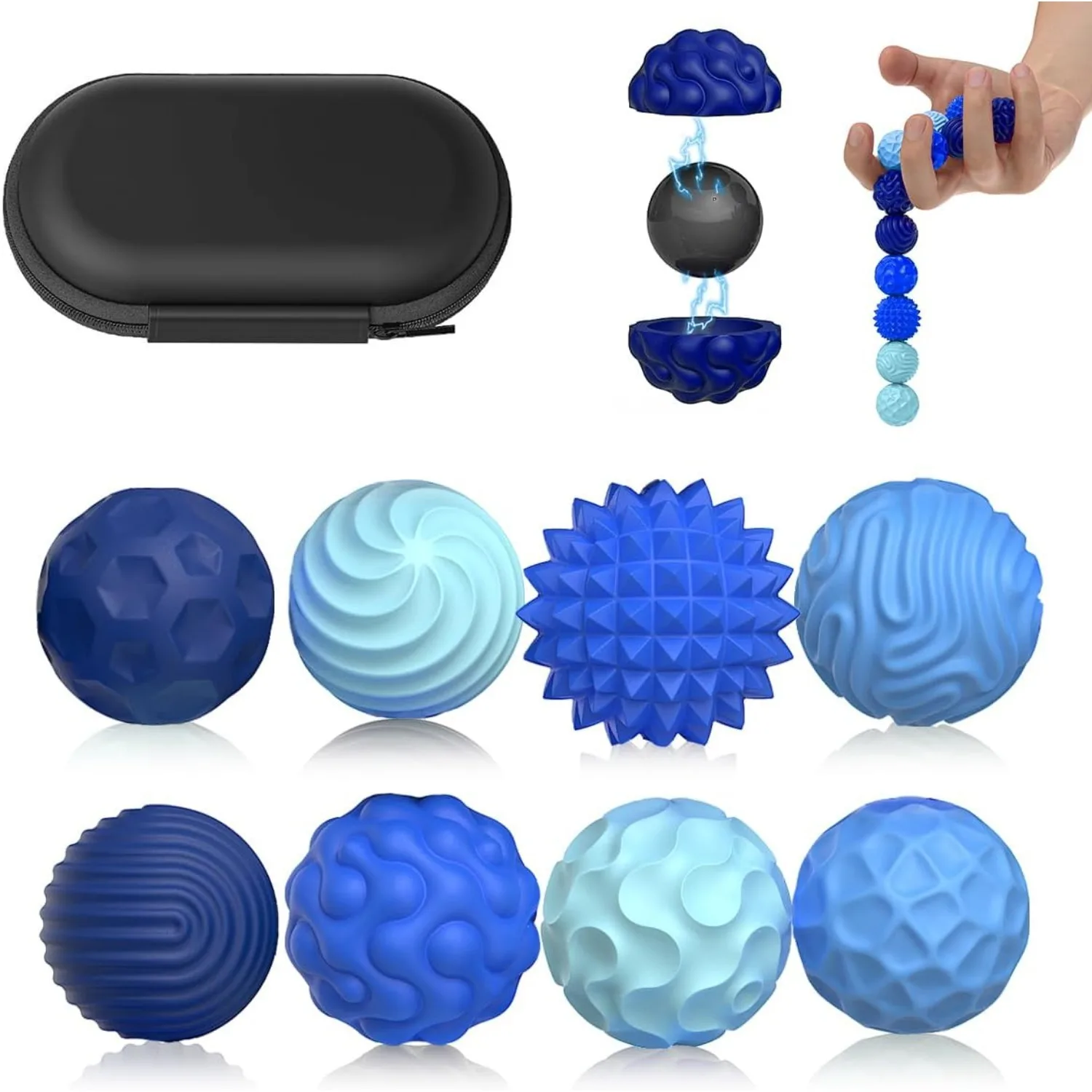 6 Stück/8 Stück AHDH Silikon-Magnetkugeln Stressabbau-Spielzeug Finger-Stressabbau-Lernspielzeug mit Aufbewahrungsbox
