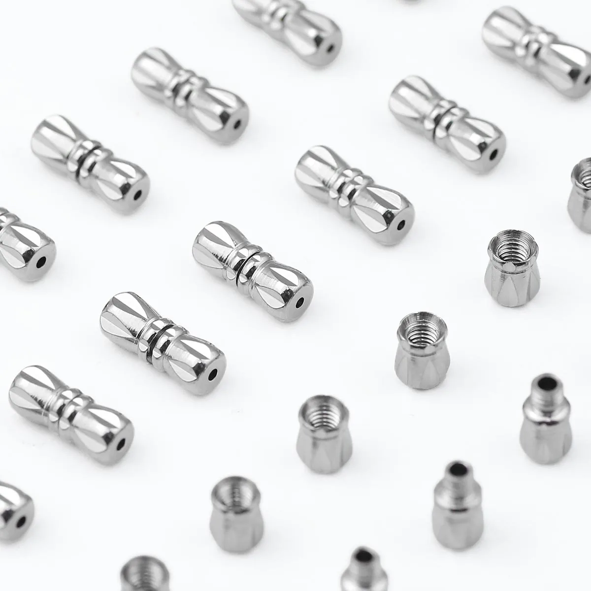 10/20pcs Stainless Steel Screw Clasps Barrel Beads Screw Clasp Cylinder Fasteners Buckles Closed for Bracelet Jewelry Making