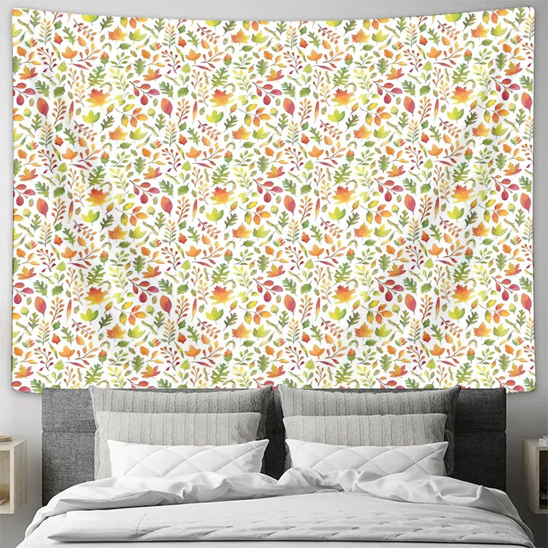 نسيج نباتي الغابات الجدار الشنق طبيعة ديكور الخضرة خلفية غرفة Cottagecore ديكور المنزل الجمالي جدار الأزهار خمر #3