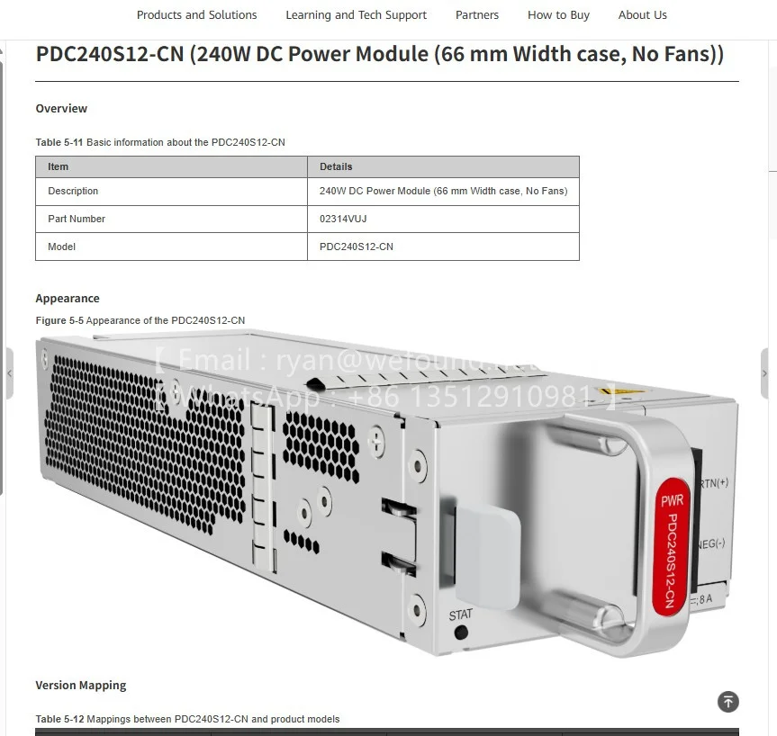 PDC240S12-CN (240W DC Power Module (66 mm Width case, No Fans)) 02314VUJ