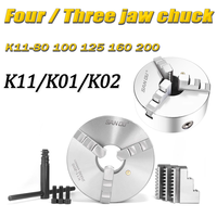 K11 Three Jaw Self-Centering Chuck K11-80 K11-100 K11-125 K11-130 k01 k02 athe Chuck With Jaws sanou Turning Machine Tools