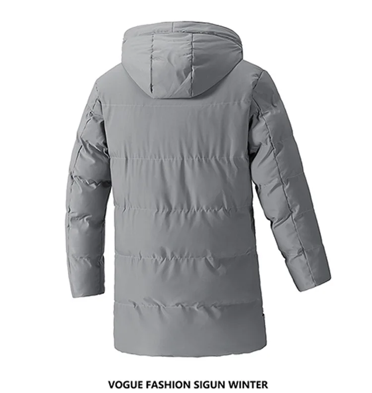 Winter Long Thick Padded Coat Men's Korean Casual Outerwear
