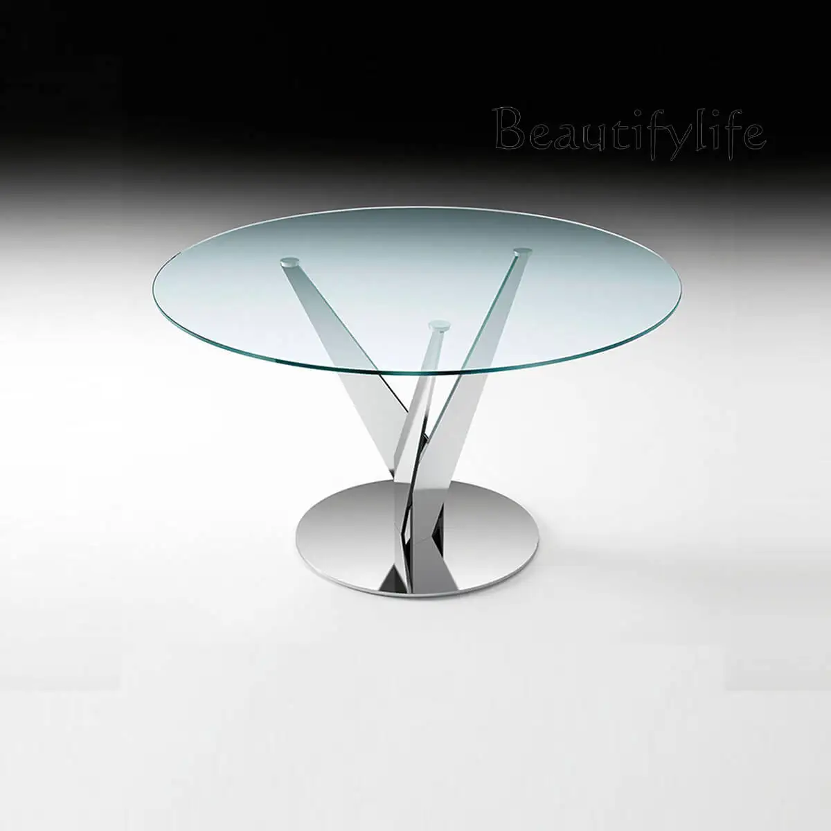 Italian Minimalist Light Luxury Creative round Glass Table Modern Designer Reception Table Restaurant Dining Table