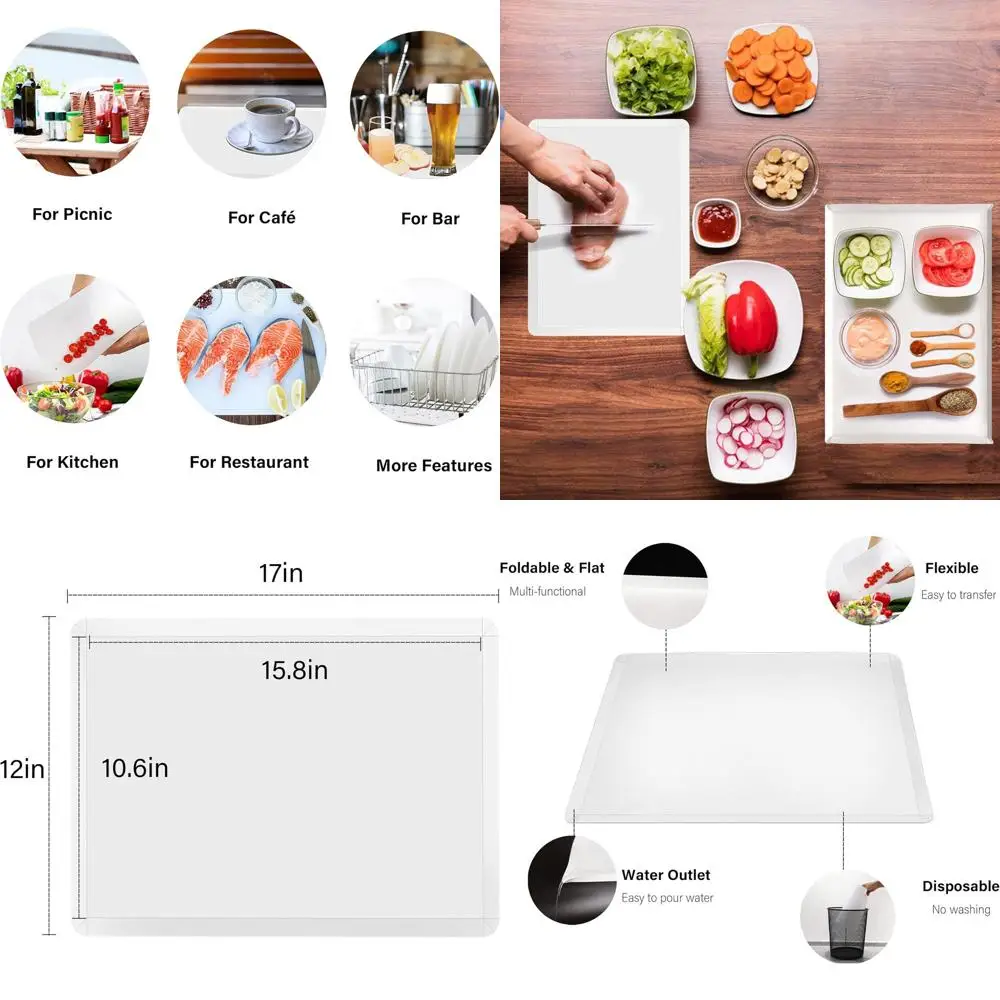 

Гибкие пластиковые разделочные доски — 17 x 12 шт., 90 шт., складные кухонные коврики для коммерческого использования