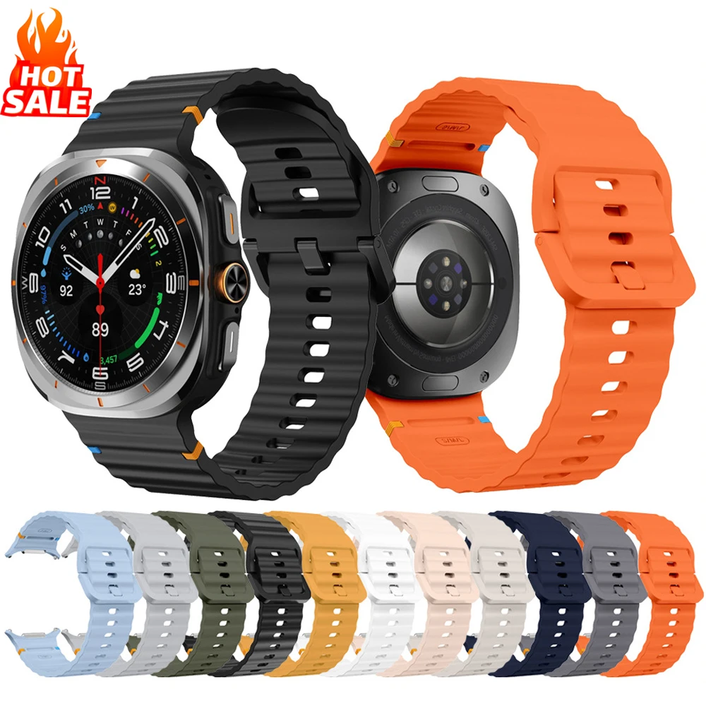 Pulseira de silicone para samsung galaxy watch ultra cinta acessórios pulseira correa smartwatch galaxy watch7 ultra 47mm esporte banda