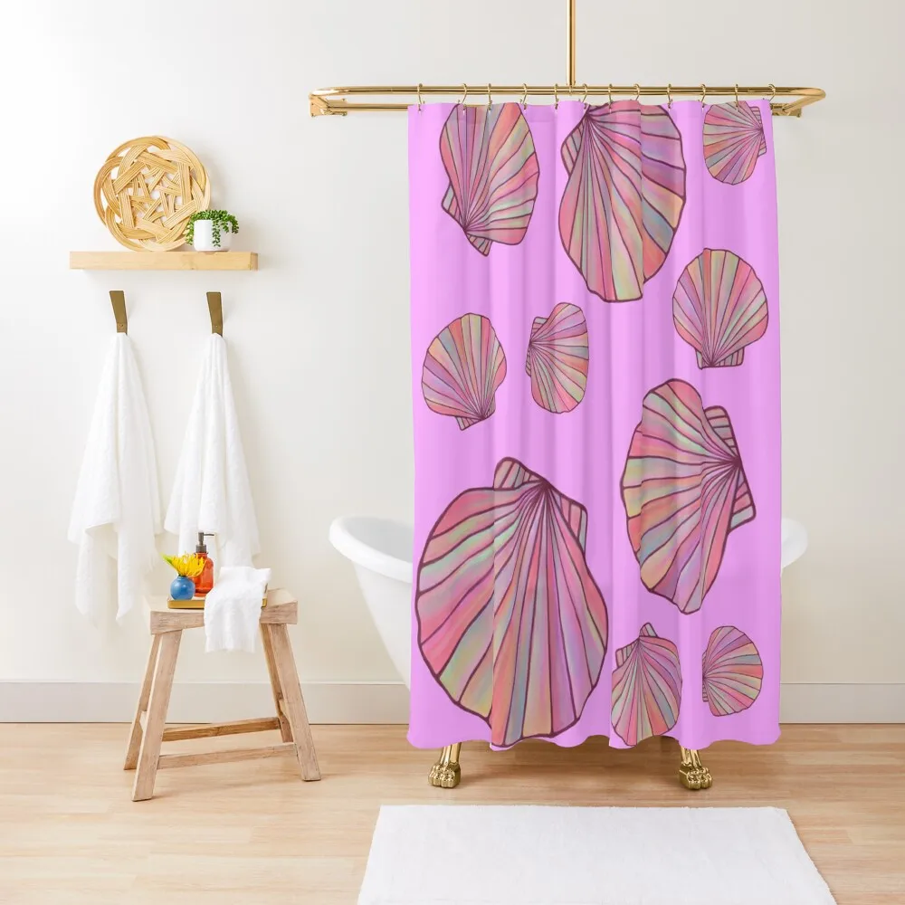 

Colourful sea shells Shower Curtain Funny Shower Anti-Mold Waterproof Shower Luxury Bathroom Curtain