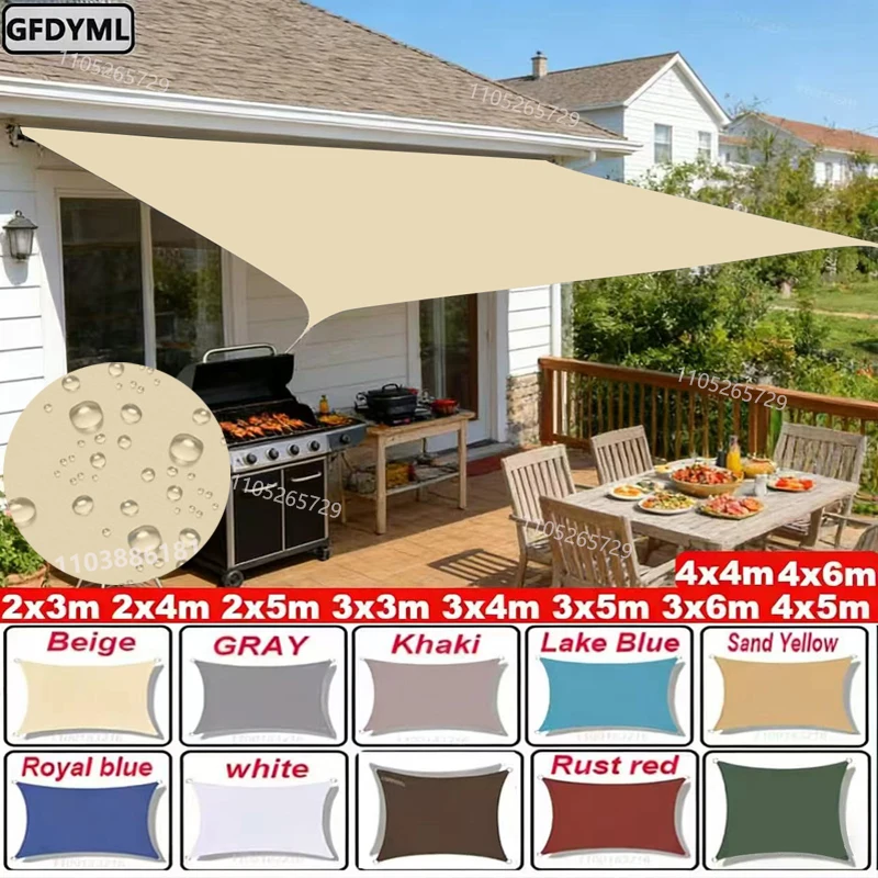 Toldo impermeable, protector solar, toldo para exteriores, jardín, patio, piscina, parasol, toldo para camping