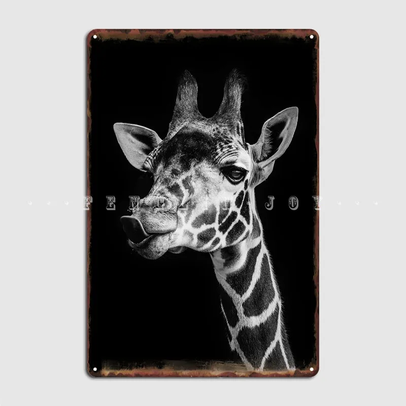 Wild Cool Giraffe Poster Poster Metal Plaque Cinema Living Room Home Decoration Poster Tin Sign Posters