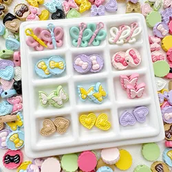 10pcs Macaron Color Love Butterfly Gift Box Beads Baked Paint Zinc Alloy Loose Spacer Beads For Jewelry Making DIY Accessories