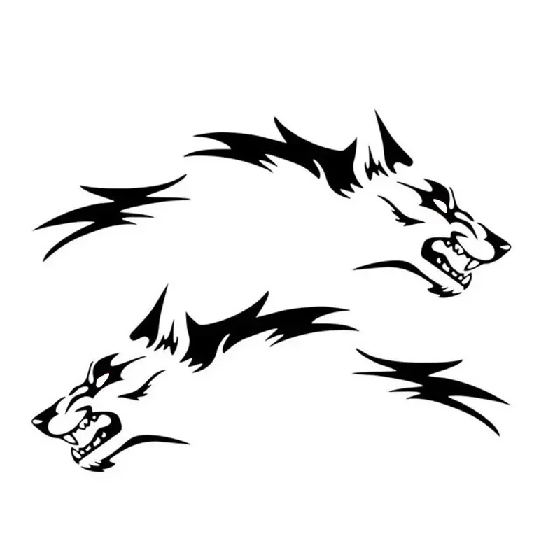 Sticker Wolf Personalized Car Modification Decoration Sticker Wolf Head Aggressive and Fierce Sticker Waterproof and Sunscreen.