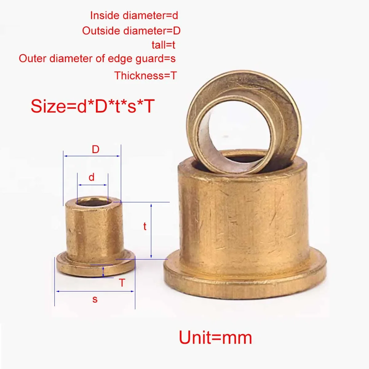 

Powder Metallurgy Flange Oil Containing Copper Bearing Sleeve/Stepped Shoulder Type Edge Guard Sleeve/Inner Diameter 4 5 6 8