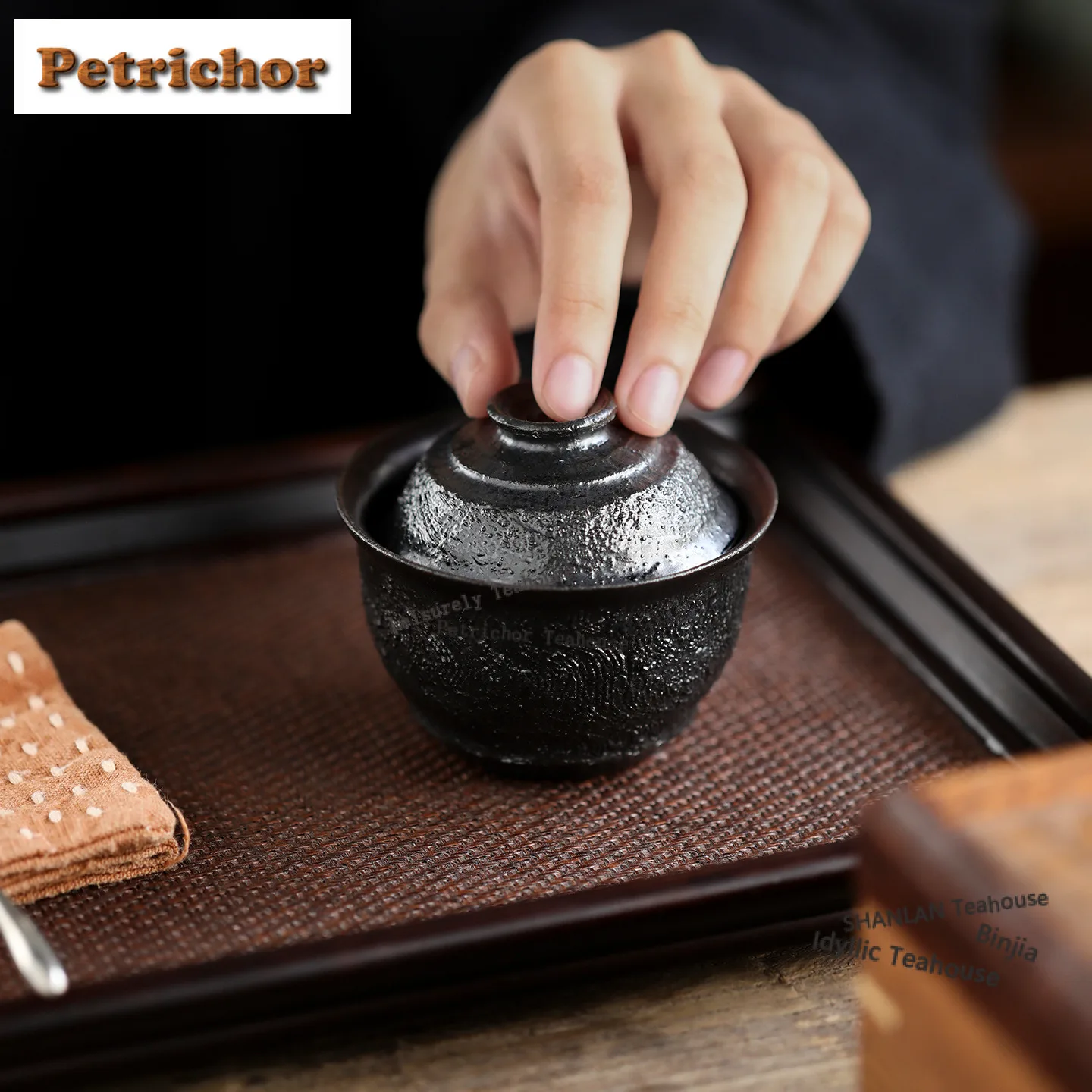 

100 мл черная золотая глазурь Гайваньская традиционная чайная подставка Чайная чаша с набором крышек Чаша для заваривания чая Чайные услуги Украшения Ремесло