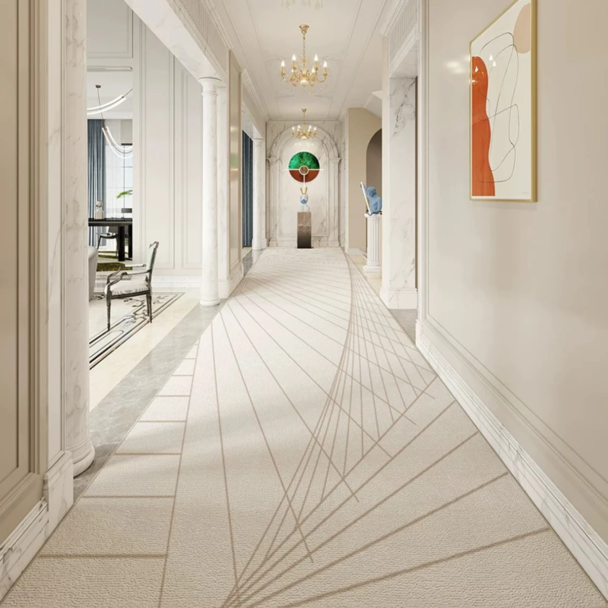 Hallway Runner Rug Non-slip Corridor Long Carpet Fashion Minimalism Light Luxury Welcome Rug Entrance Doormat Home Decoration 러그