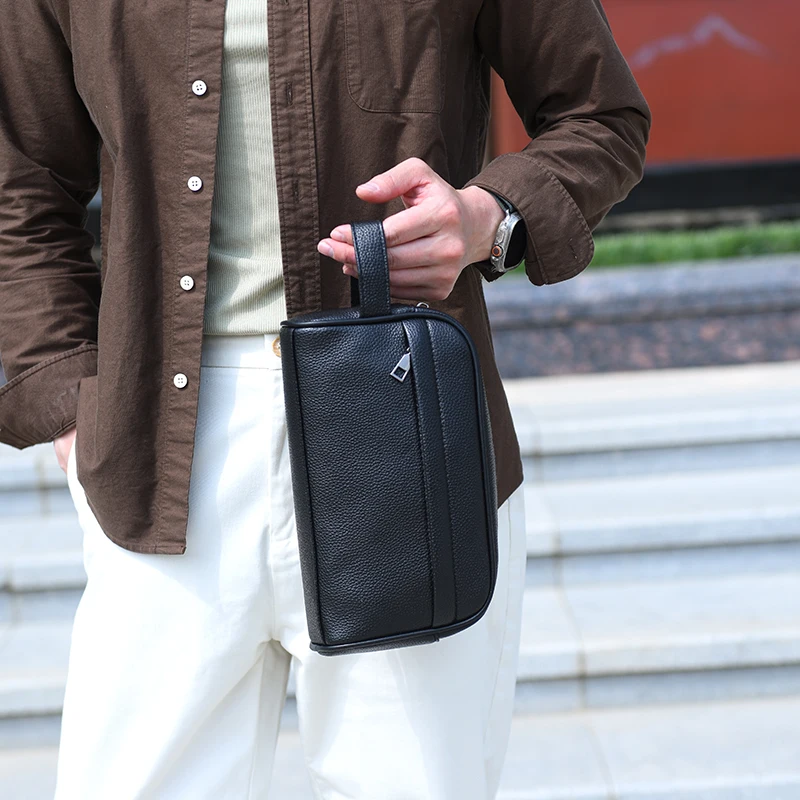 Designer Men's bag High Quality Leather Clutch Bag Fashion Brand Handbag Classic Business Clutches Phone Purse Male Pouch Bolsos