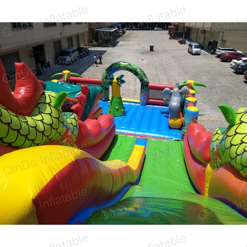 New Style Inflatable Bounce House 0.55Mmpvc Dragon Fun City Giant Inflatable Slides For Sale