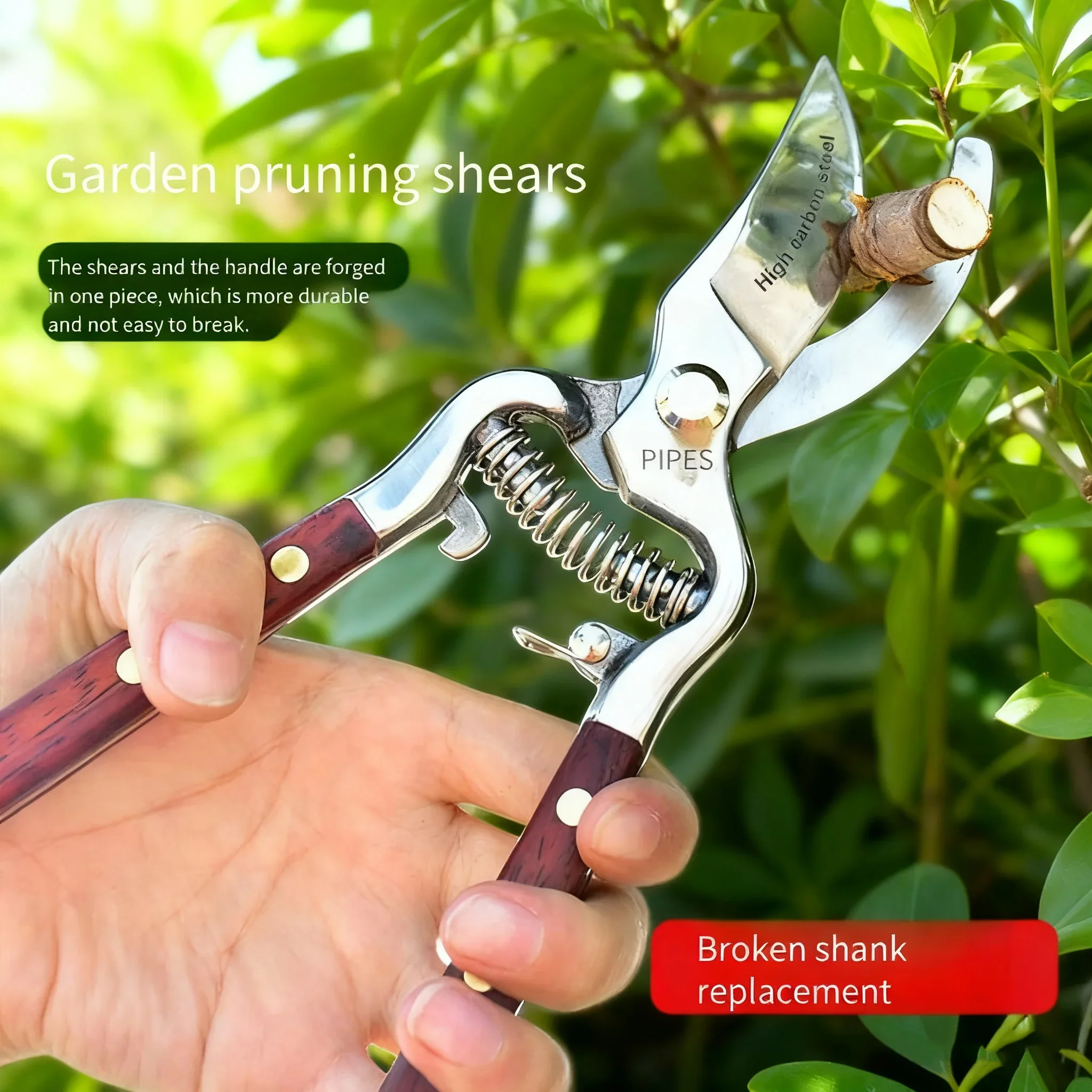 Professional Bypass Pruning Shears- All-Purpose Garden Scissors for Clean, Healthy Cuts on Thick Branches, Fruit Trees & Florals