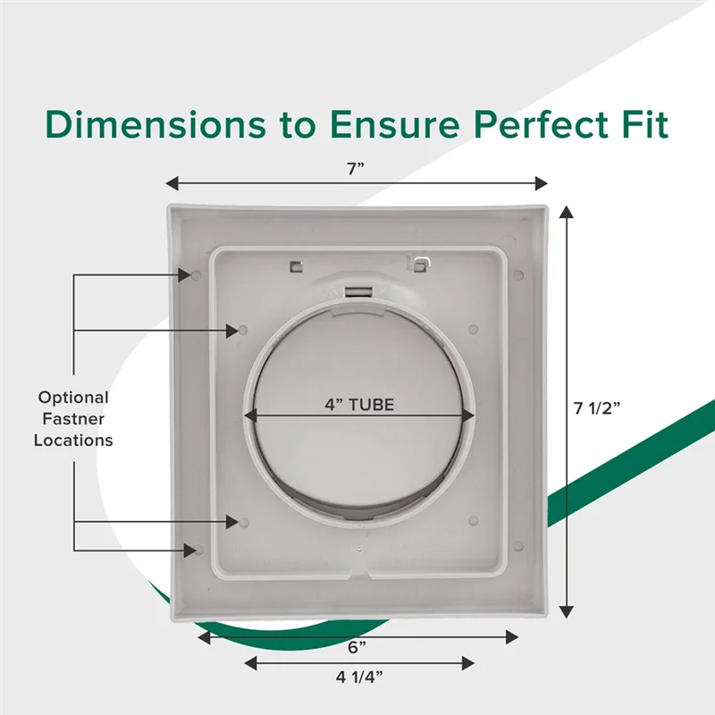 CYCLI-1 Set 4 Inch  Outdoor Vent Cover Dryer Vent Cover Dryer Vent Duct Tube & Trim Ring Indoor Dryer Vent